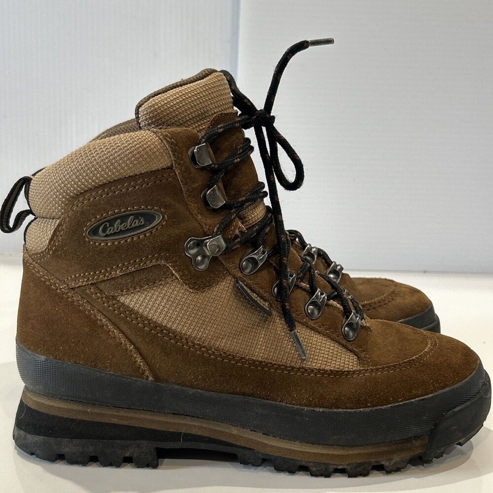 Cabela's 84-0928 Brown Suede & Mesh Waterproof Hiking Trail Boots Women's 7